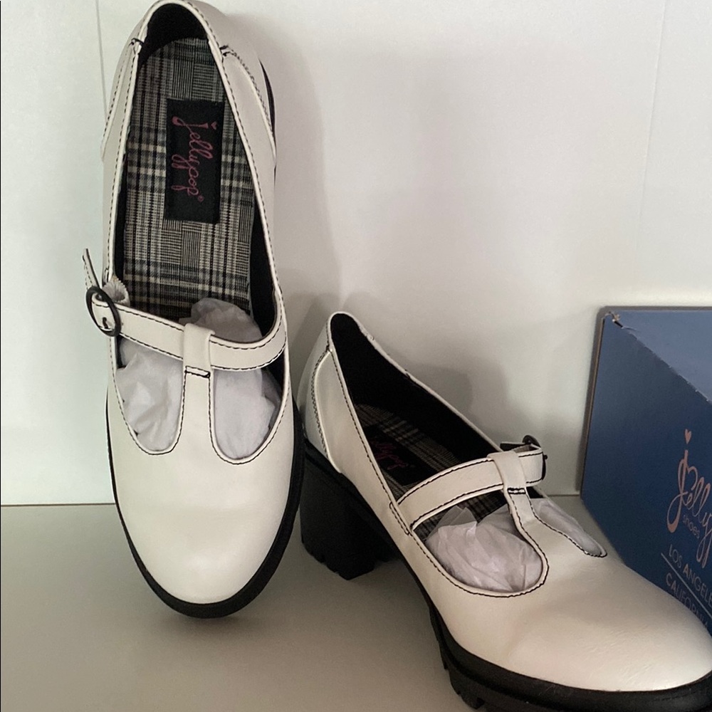 NWT Jellypop White block heel - Picture 2 of 8